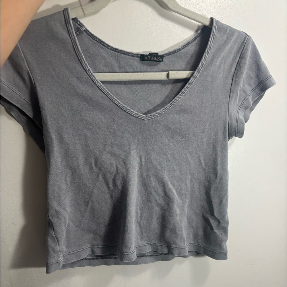 Blue V-Neck Women's Top